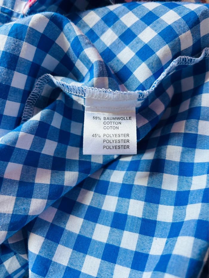 🦋Chemise autrichienne champêtre carreaux Austrian alpine cottagecore blue white checked shirt🦋 - photo numéro 13