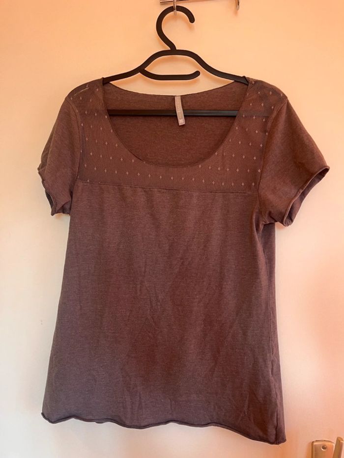 Tshirt sexy tulle chose promis taille M gris