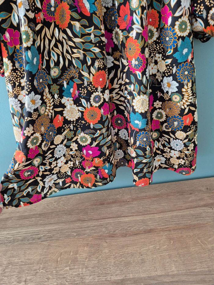Très jolie robe fleurie manches longues, taille 36, nafnaf, neuve - photo numéro 6