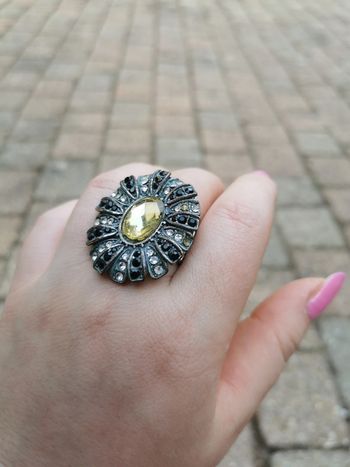 Bague élastique strass fantaisie