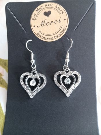 Parure cœur strass