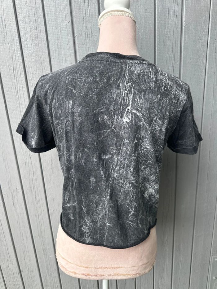 T-shirt manches courtes rouge et gris crop top été - photo numéro 4