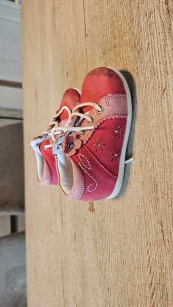 Chaussures à lacets rose, petite fille, Freemouss, 22