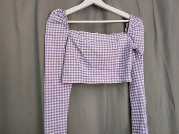 Croc top vichy lilas et blanc