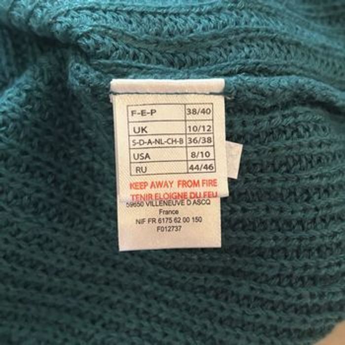 Pull turquoise en côtes perlées - photo numéro 4