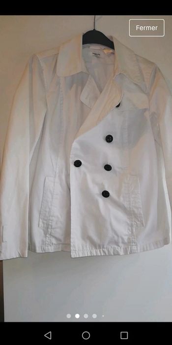 Trench court blanc