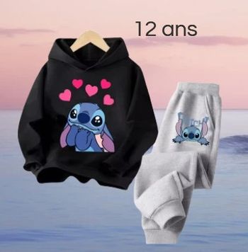 Survêtement Angel Stitch noir et gris taille 12 Ans modèle "rêveur"