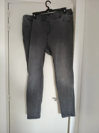 Jegging/tregging élastique gris msmode femme taille 54 avec passants pour ceinture