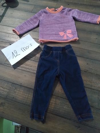 Ensemble pull jean jegging 12 18 mois