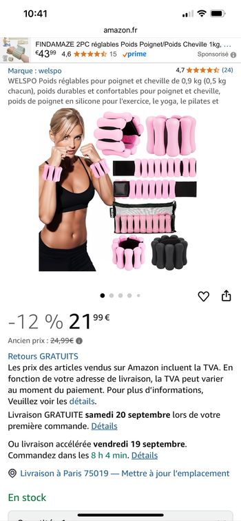 Poids réglables pour poignet