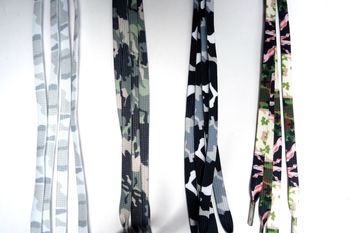 Lacets plats camouflage 100 cm
