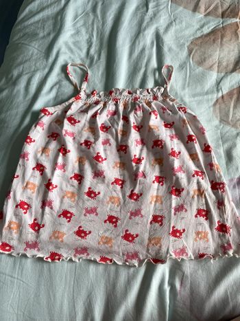 Top fille, motif crabe