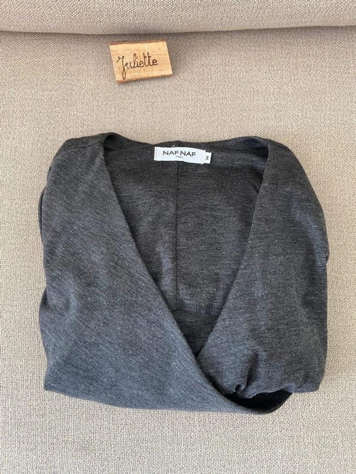 Robe manche longue style portefeuille gris chiné Naf Naf Taille M