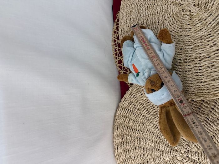 Doudou lapin marron pyjama bleu carotte MAXITA - photo numéro 3