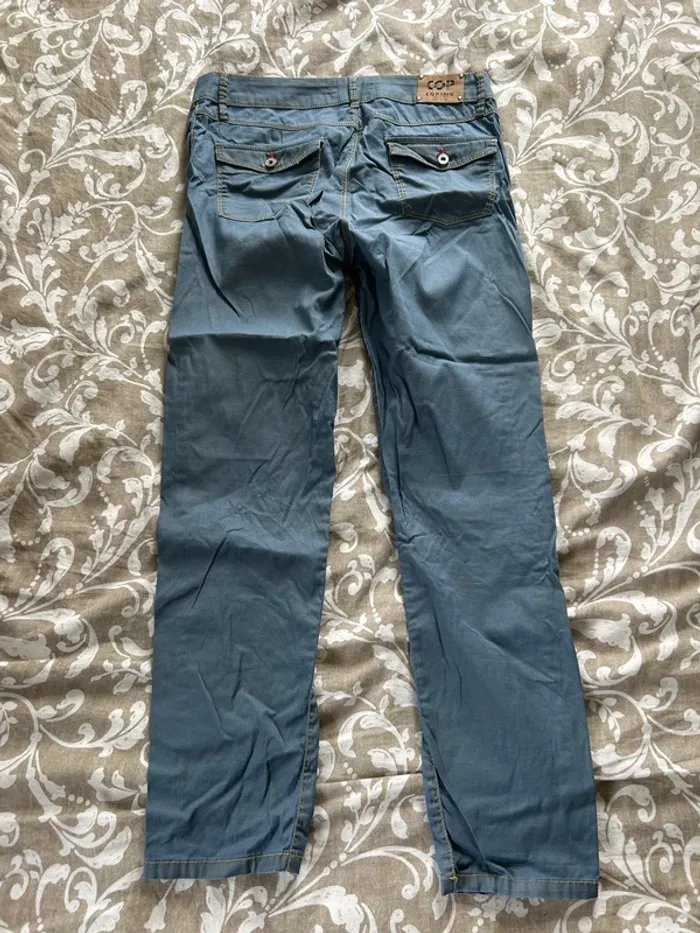 Pantalon Cop, copine bleu pailletée taille 40 - photo numéro 4