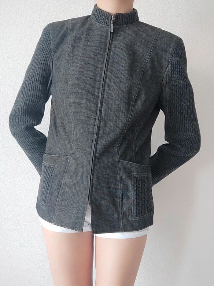 Veste blazer gris maille laine / Tony Lamarca - 36/S ร 38/M - photo numรฉro 4