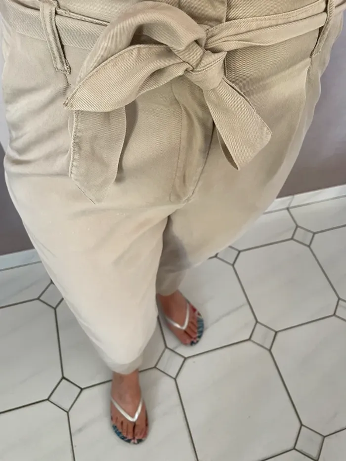 Pantalon fluide beige - photo numéro 2
