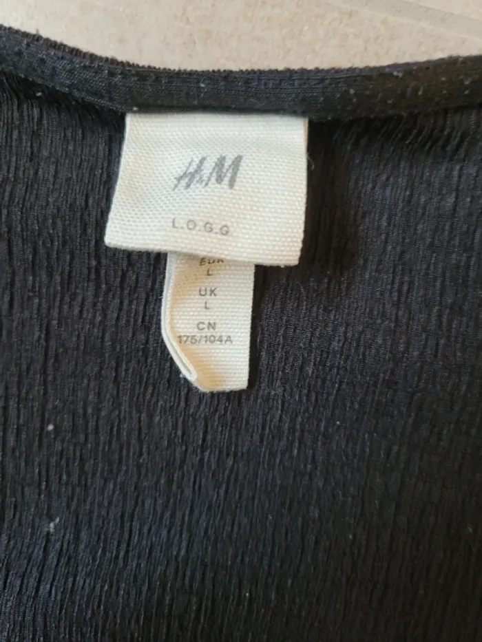 Blouse cache cœur noir h&m taille L - photo numéro 3