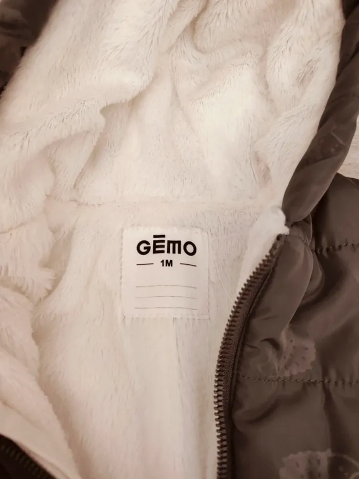 Combinaison velours grise - Taille 1 mois - photo numéro 3