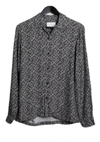 Chemise manches longues imprimé noir blanc abstrait Sandro Taille S