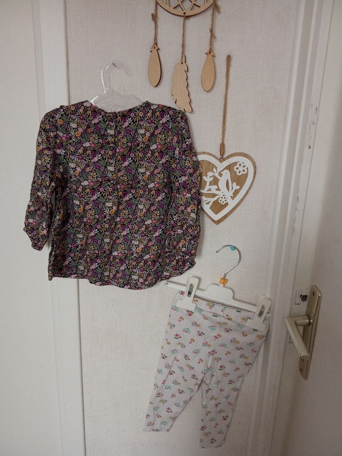 Blouse tunique legging 12 mois bébé fille mi saison du pareil au même, tape à l'oeil, 74 cm - photo numéro 2