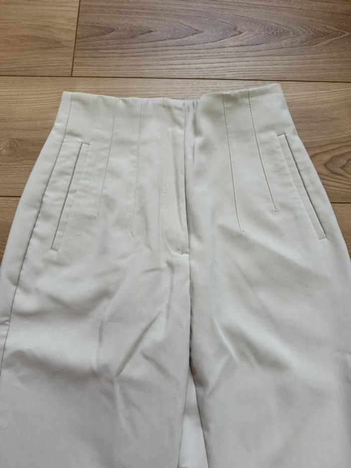 Pantalon taille haute 36 Zara blanc cassé - photo numéro 3