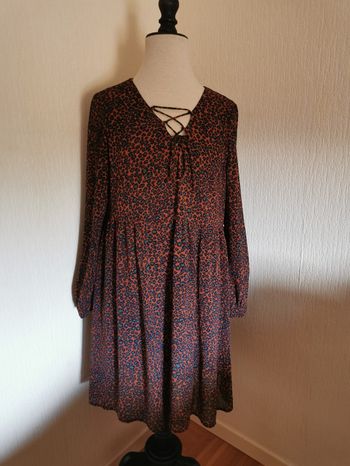 Robe fluide imprimé léopard Majolica T38