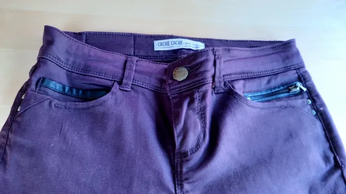Jean prune enduit, Cache Cache, taille 36