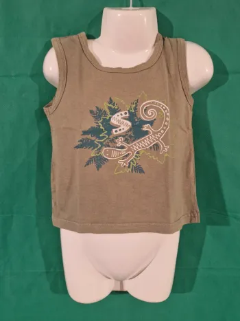 Débardeur motif lézard 18 mois kaki Sans marque