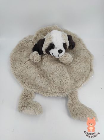 Doudou rond plat Marionnette Chien Jumi