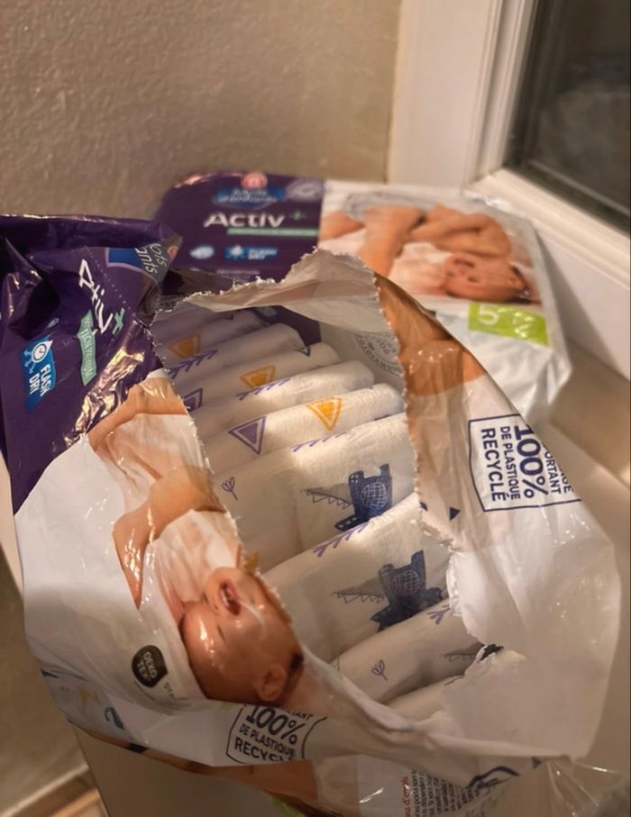 Couches activ+ - 50 couches - mots d’enfants - taille 5 - 11 à 25 kg - un neuf et un entamé - photo numéro 5