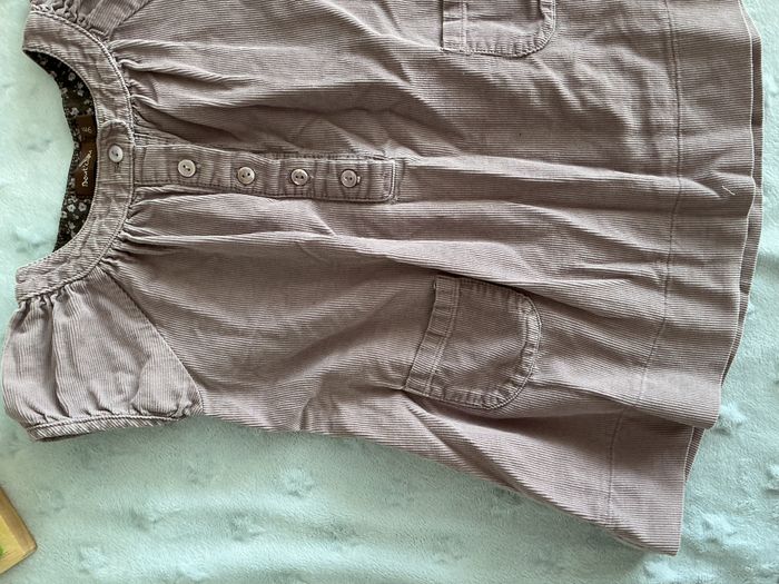 robe manches courtes en velours violet gris 9 mois bout'chou - photo numéro 6
