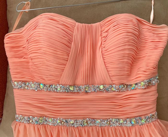 Robe bustier de soirée corail - photo numéro 2