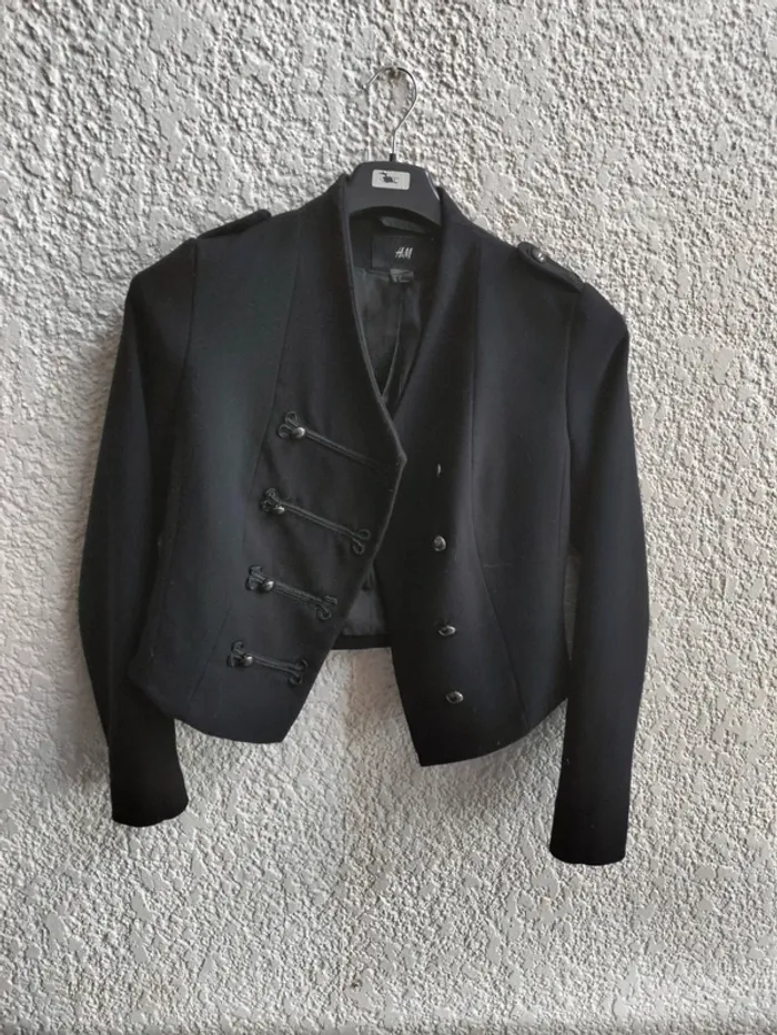 Veste officier h et m noir t 36 - photo numéro 3