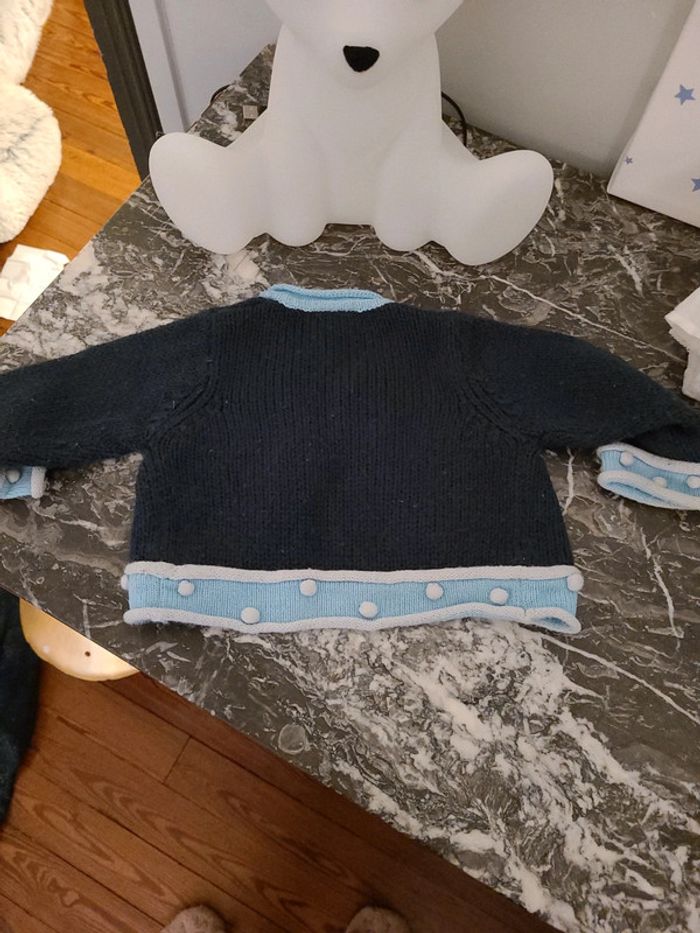 Gilet 3 pommes bleu t.9 mois 71 cm - photo numéro 5