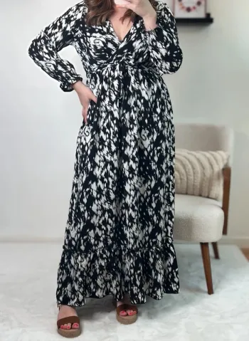 Robe longue noir & blanc
