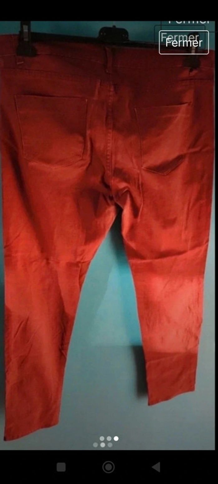 Jean slim fit couleur rouille - photo numéro 2