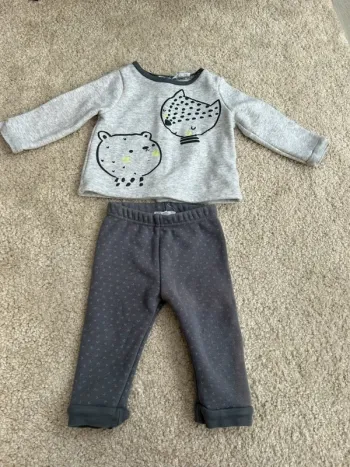 Pyjama bébé d'hiver doublé polaire chaud 2 pièces mixte - 12 mois - DPAM