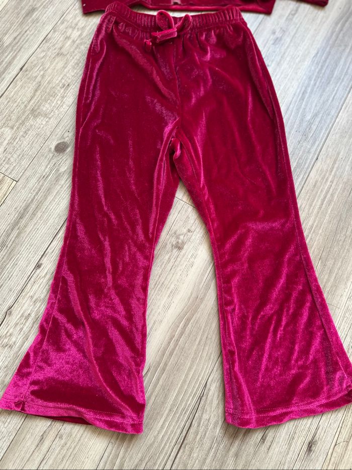 Ensemble pantalon veste courte velours rouge 4 ans - photo numéro 2