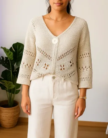 Top bohème en tricot crochet vintage Zara