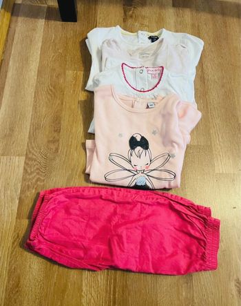 Lot 4 tshirts + 1 pantalon bébé fille