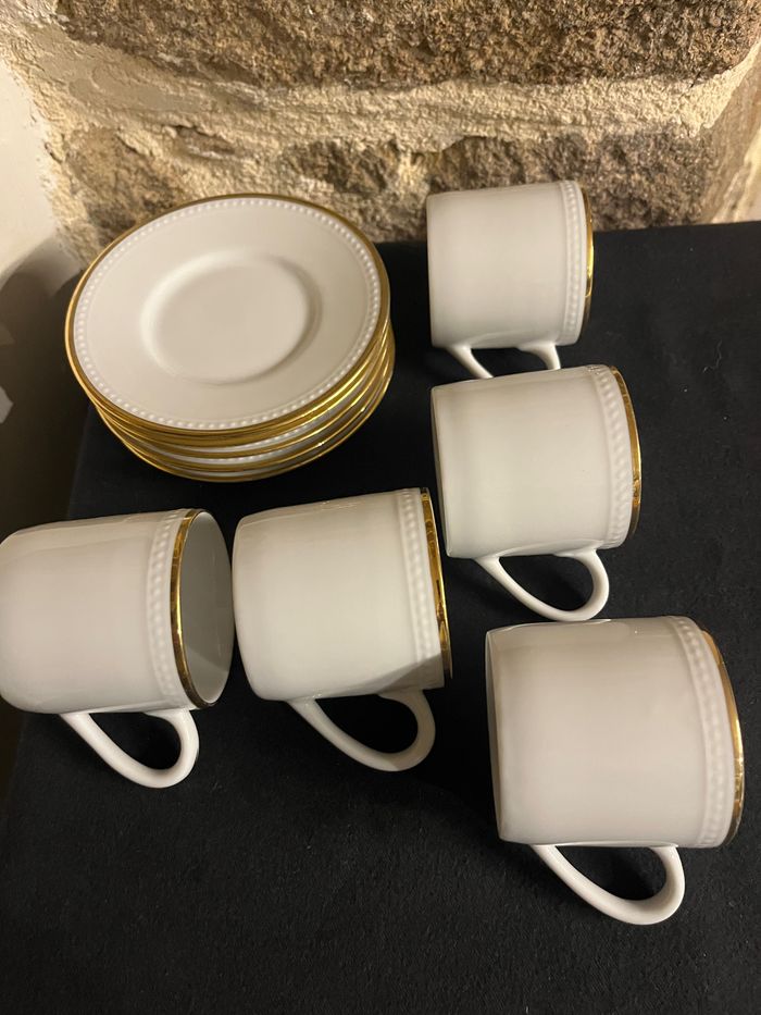 Lot de 5 tasses et 5 sous tasses à café Orialis - photo numéro 3