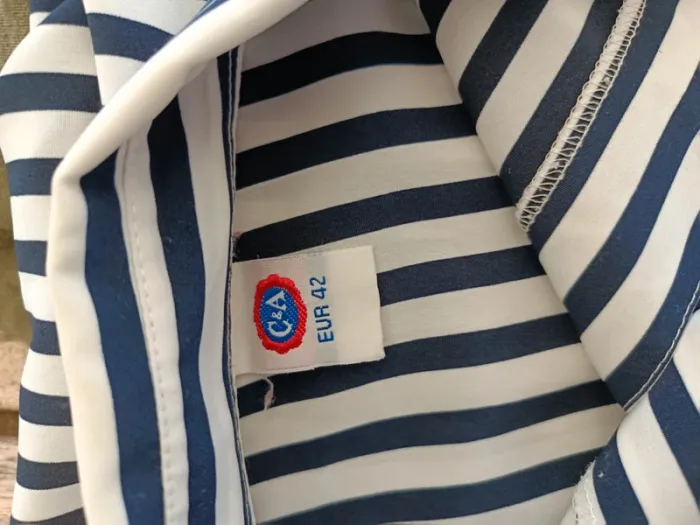 Chemise rayée bleu et blanc C&A vintage taille 42 - photo numéro 5