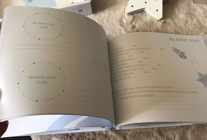 Magnifique coffret livre de naissance et veilleuse étoile en bois (0124) - photo numéro 15