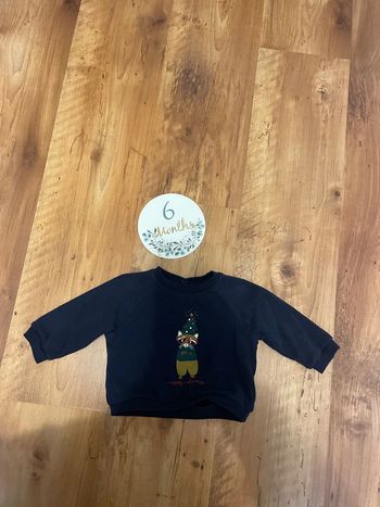 Pull de Noël bleu 6 mois