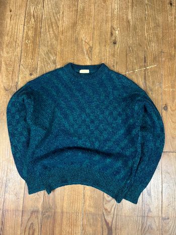 Pull maille vintage laine laine alpaga Made in Italy Marine XS