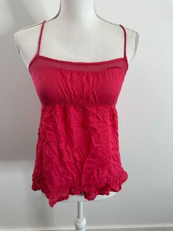 Débardeur rose fuchsia coton et mesh Y2K T36 S