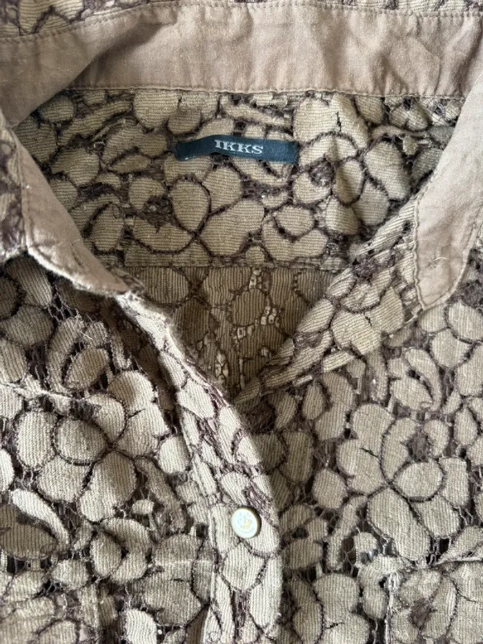 Chemise, dentelle, IKKS kaki taille 38 - photo numéro 5