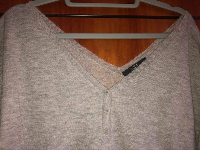 Pull léger gris col v Justeve 38 - photo numéro 2