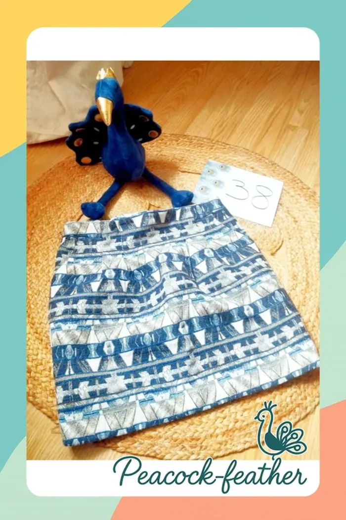 Jupe camaïeu 38 bleue neuve